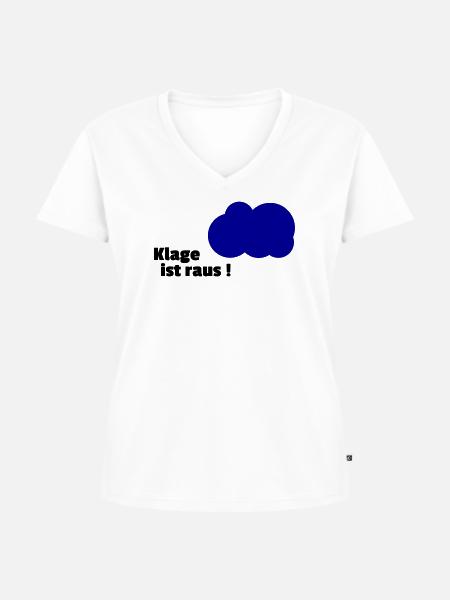Klage ist raus Wolke - Frauen Premium Bio T-Shirt mit V-Ausschnitt - Weiß