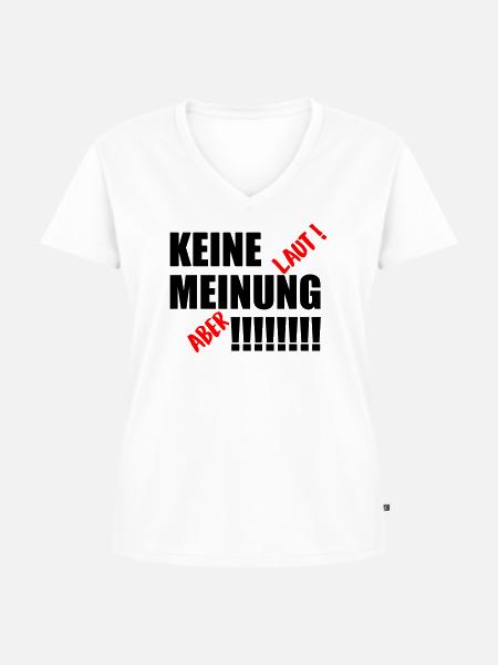 Keine Meinung - Frauen Premium Bio T-Shirt mit V-Ausschnitt - Weiß