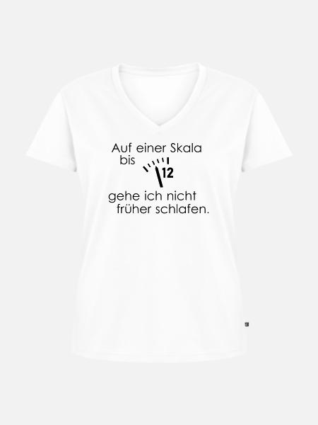 Auf einer Skala bis 12 - Frauen Premium Bio T-Shirt mit V-Ausschnitt - Weiß