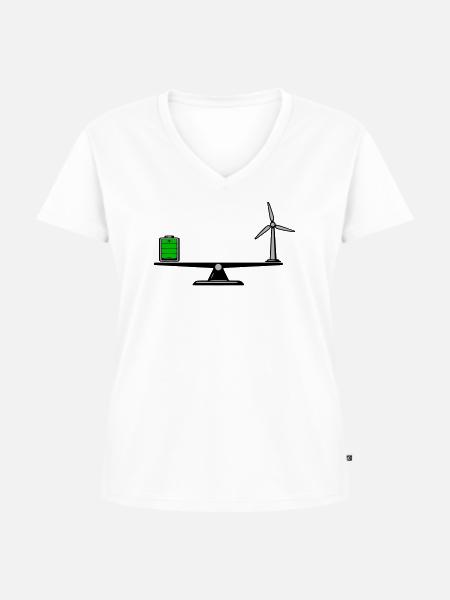 Verteile klug - Frauen Premium Bio T-Shirt mit V-Ausschnitt - Weiß