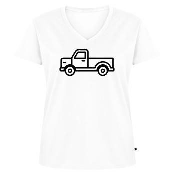 camion - T-shirt encolure en V Premium bio Femme - blanc - Devant - AI Model Female 172 dark (172cm)