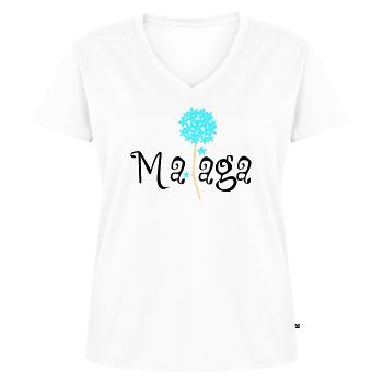 Malaga Biznaga - Frauen Premium Bio T-Shirt mit V-Ausschnitt - Weiß - Vorne - AI Model Female 172 dark (172cm)