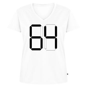 NUMÉRO 64 Soixante-quatre Cadeaux Numériques - T-shirt encolure en V Premium bio Femme - blanc - Devant - AI Model Female 172 dark (172cm)