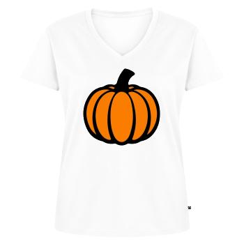 Kürbis - Frauen Premium Bio T-Shirt mit V-Ausschnitt - Weiß - Vorne - AI Model Female 172 dark (172cm)