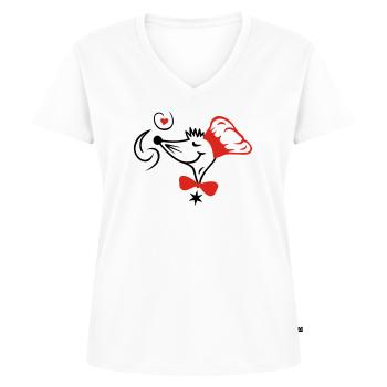 Le chef étoilé - T-shirt encolure en V Premium bio Femme - blanc - Devant - AI Model Female 172 dark (172cm)