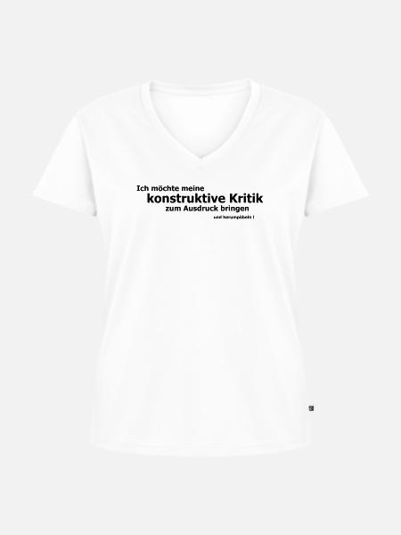Poebeln - Frauen Premium Bio T-Shirt mit V-Ausschnitt - Weiß