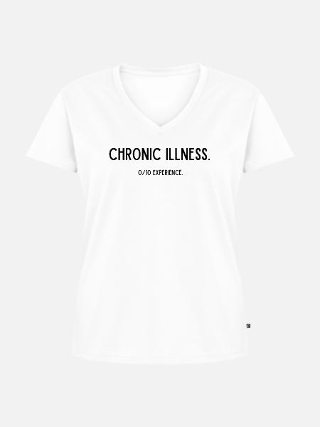 Chronic illness - Frauen Premium Bio T-Shirt mit V-Ausschnitt - Weiß