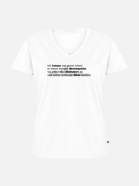 Mein Traum - Frauen Premium Bio T-Shirt mit V-Ausschnitt - Weiß