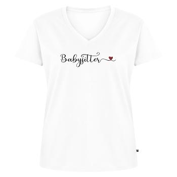 Babysitter - Premium økologisk T-shirt til kvinder - hvid - Foran - AI Model Female 172 dark (172cm)