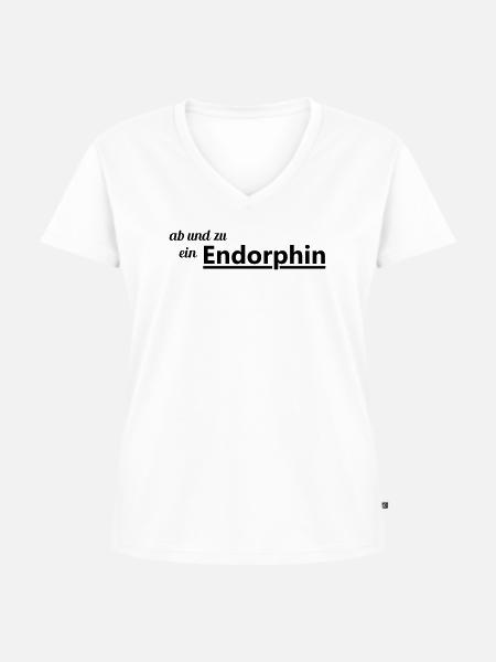 Endorphin - Frauen Premium Bio T-Shirt mit V-Ausschnitt - Weiß