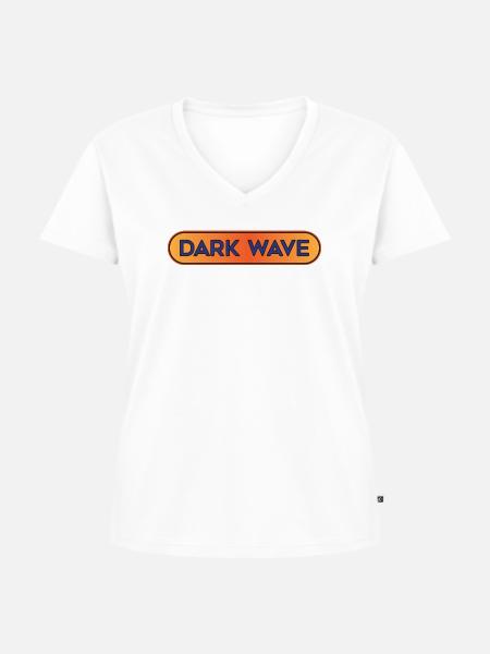 Dark Wave Music Shirt – Retro-Gothic-Ästhetik - Frauen Premium Bio T-Shirt mit V-Ausschnitt - Weiß