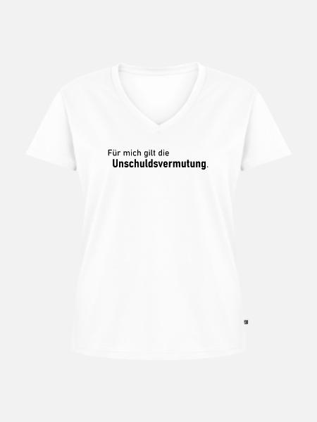 Unschuldsvermutung - Frauen Premium Bio T-Shirt mit V-Ausschnitt - Weiß