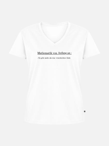 Mathematik von Anfang an - Frauen Premium Bio T-Shirt mit V-Ausschnitt - Weiß