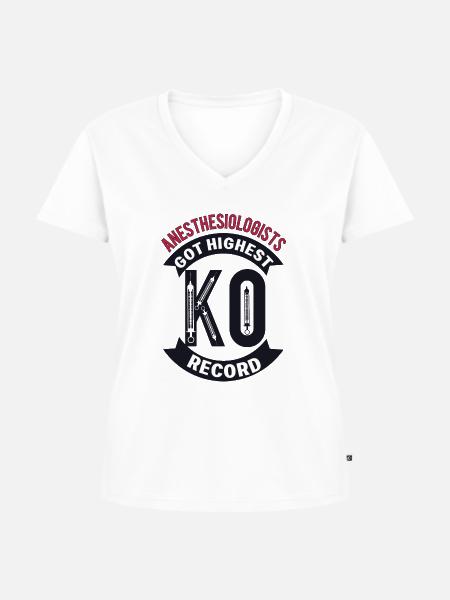 Anästhesie KO - Frauen Premium Bio T-Shirt mit V-Ausschnitt - Weiß