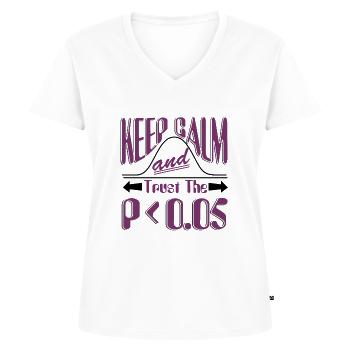 Ruhe bewahren Statistik - Frauen Premium Bio T-Shirt mit V-Ausschnitt - Weiß - Vorne - AI Model Female 172 dark (172cm)