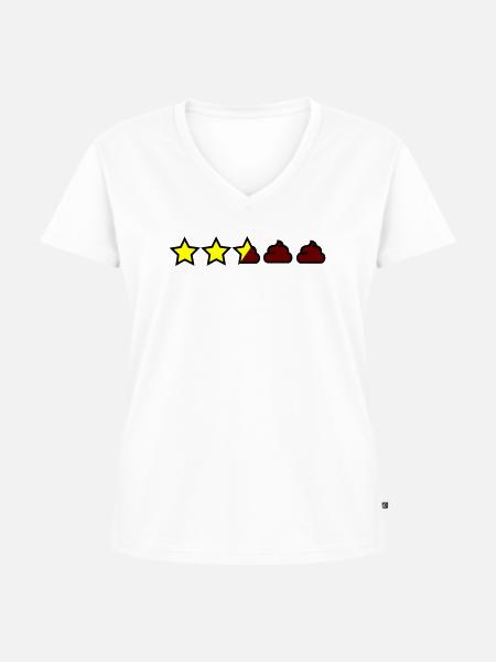 Bewertung gemischt - Frauen Premium Bio T-Shirt mit V-Ausschnitt - Weiß