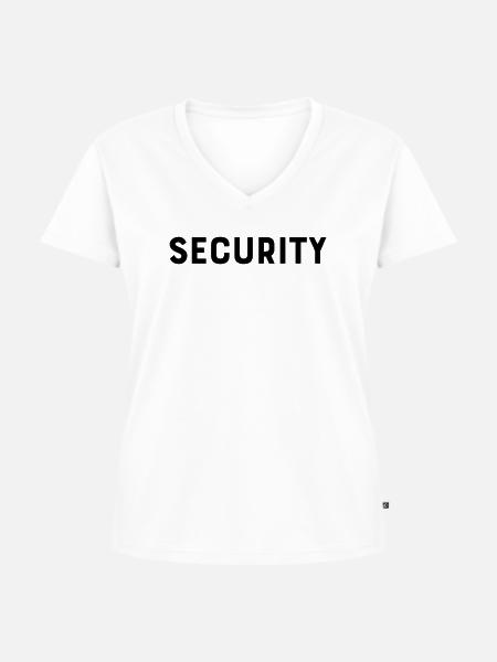 Security - Frauen Premium Bio T-Shirt mit V-Ausschnitt - Weiß
