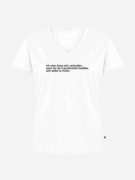 Sehr verbunden  - Frauen Premium Bio T-Shirt mit V-Ausschnitt - Weiß