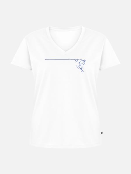 Wakeboard - Frauen Premium Bio T-Shirt mit V-Ausschnitt - Weiß