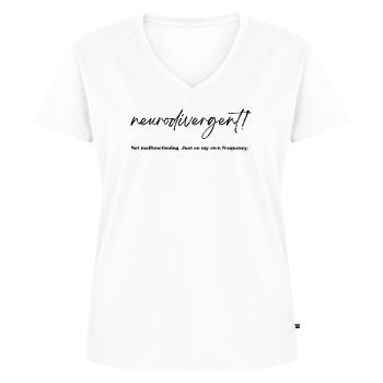 Ne fonctionne pas. Neurodivergent. - T-shirt encolure en V Premium bio Femme - blanc - Devant - AI Model Female 172 dark (172cm)