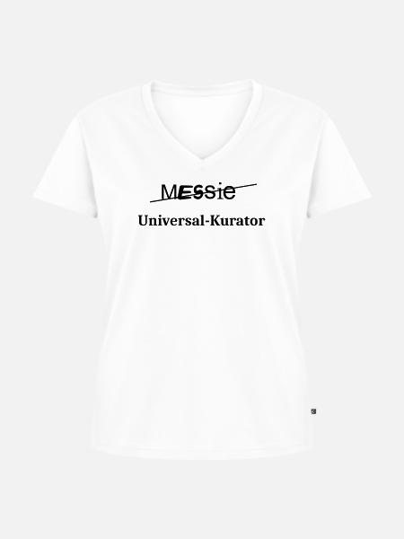 Messie - Frauen Premium Bio T-Shirt mit V-Ausschnitt - Weiß