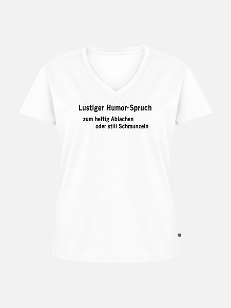 Lustiger Humor - Frauen Premium Bio T-Shirt mit V-Ausschnitt - Weiß