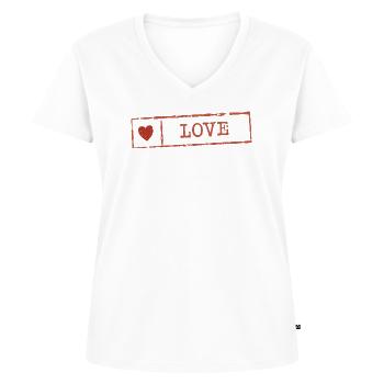 Rustic Heart Love Stamp - Women's Premium Organic V-neck T-shirt - white - Front - AI Model Female 172 dark (172cm)