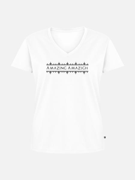 Erstaunlicher Amazigh - Frauen Premium Bio T-Shirt mit V-Ausschnitt - Weiß