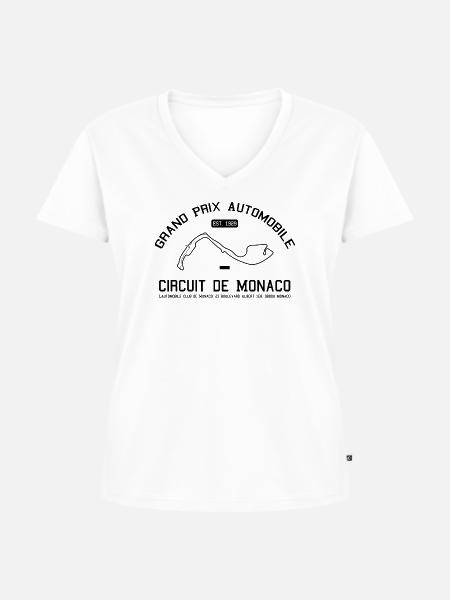 Grand Prix Rennstrecke Monaco - Frauen Premium Bio T-Shirt mit V-Ausschnitt - Weiß