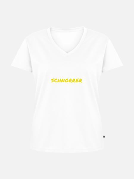 ich schnorre - Frauen Premium Bio T-Shirt mit V-Ausschnitt - Weiß
