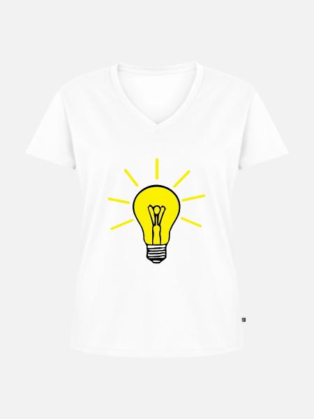Glühbirne - Frauen Premium Bio T-Shirt mit V-Ausschnitt - Weiß