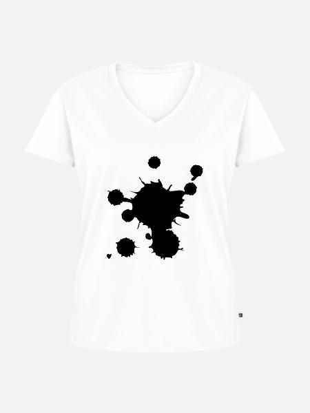 splash - Frauen Premium Bio T-Shirt mit V-Ausschnitt - Weiß