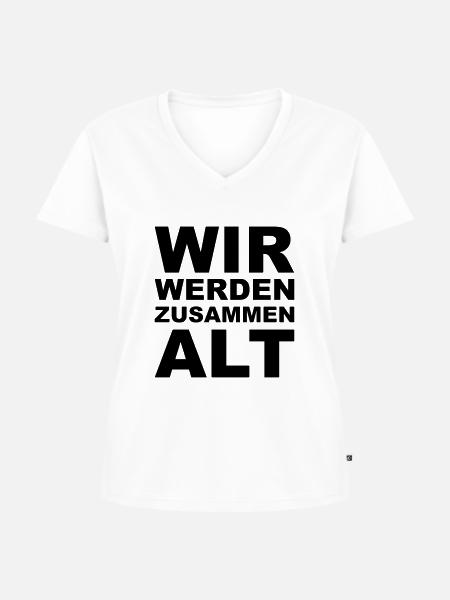 Zusammen alt - Frauen Premium Bio T-Shirt mit V-Ausschnitt - Weiß