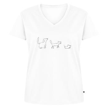 Animals Animal lovers - Women's Premium Organic V-neck T-shirt - white - Front - AI Model Female 172 dark (172cm)
