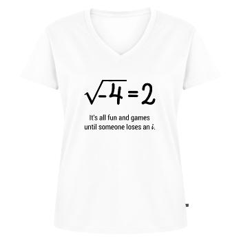 Mathematik Mathe Spruch Student Geschenk - Frauen Premium Bio T-Shirt mit V-Ausschnitt - Weiß - Vorne - AI Model Female 172 dark (172cm)