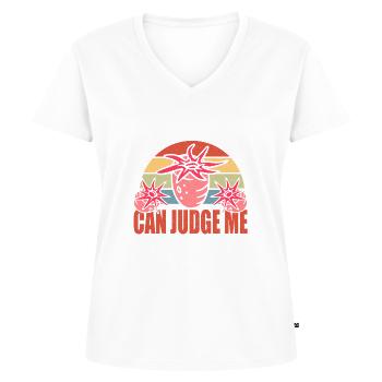 Cadeau d’anémones de mer - T-shirt encolure en V Premium bio Femme - blanc - Devant - AI Model Female 172 dark (172cm)