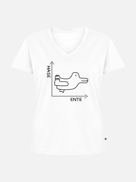 Mathe - Frauen Premium Bio T-Shirt mit V-Ausschnitt - Weiß