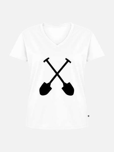 Schaufel - Frauen Premium Bio T-Shirt mit V-Ausschnitt - Weiß
