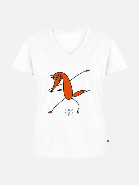 Schlauer Dab - Frauen Premium Bio T-Shirt mit V-Ausschnitt - Weiß