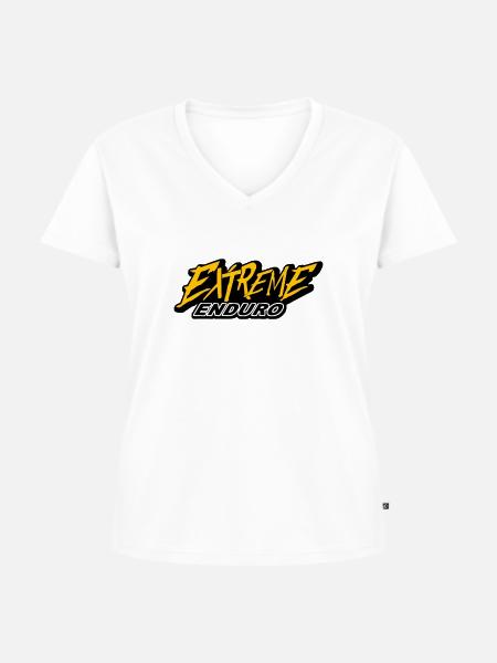 Enduro Offroad - Frauen Premium Bio T-Shirt mit V-Ausschnitt - Weiß