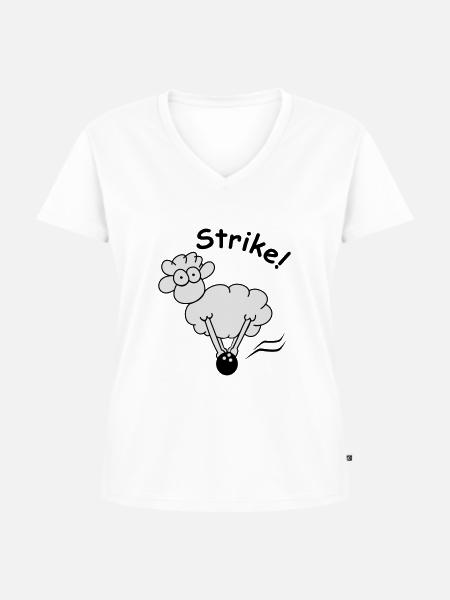 strike_bowl 1 - Frauen Premium Bio T-Shirt mit V-Ausschnitt - Weiß