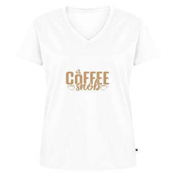 Coffee Snob Caffeine Café Aroma - Women's Premium Organic V-neck T-shirt - white - Front - AI Model Female 172 dark (172cm)