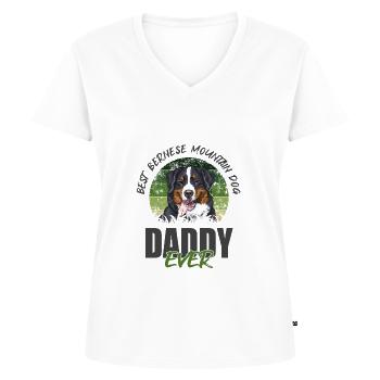 Bouvier bernois - T-shirt encolure en V Premium bio Femme - blanc - Devant - AI Model Female 172 dark (172cm)