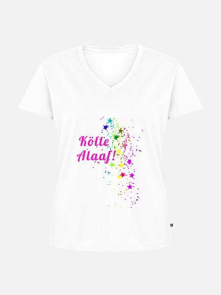 Kölle alaaf, Konfetti,karneval, Sterne - Frauen Premium Bio T-Shirt mit V-Ausschnitt - Weiß