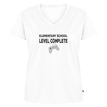 Elementary School Done - Level Complete! - Women's Premium Organic V-neck T-shirt - white - Front - AI Model Female 172 dark (172cm)