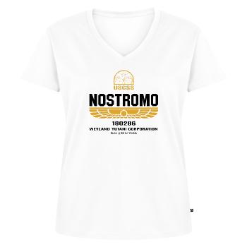 Uscss Nostromo 180286 - Women's Premium Organic V-neck T-shirt - white - Front - AI Model Female 172 dark (172cm)