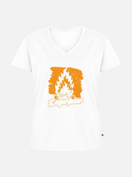 Camp fire - Frauen Premium Bio T-Shirt mit V-Ausschnitt - 