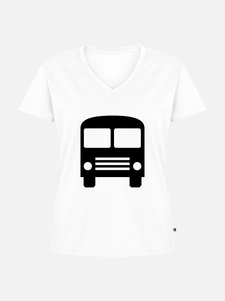 bus - Frauen Premium Bio T-Shirt mit V-Ausschnitt - Weiß
