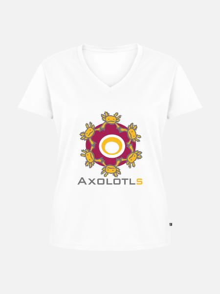 Axolotls - Frauen Premium Bio T-Shirt mit V-Ausschnitt - Weiß