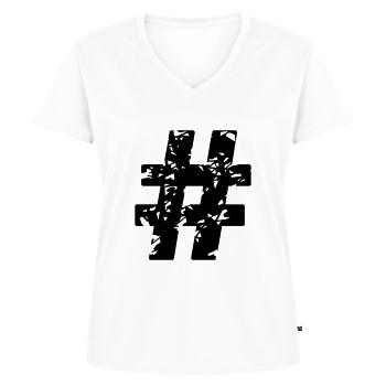 tag_f1 - Women's Premium Organic V-neck T-shirt - white - Front - AI Model Female 172 dark (172cm)